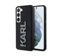Funda Karl Lagerfeld 3D de caucho con logotipo de purpurina, negra - Galaxy S23