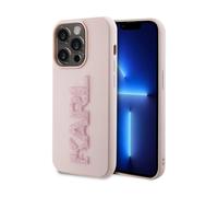 Funda Karl Lagerfeld 3D Rubber Glitter Logo Rosa - iPhone 15 Pro