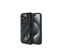 Funda Karl Lagerfeld Diagonal Quilted Negra para iPhone 15 Pro Max
