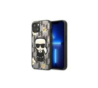Funda Karl Lagerfeld Flower Ikonik gris para iPhone 13 mini