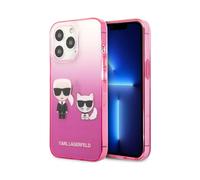Funda Karl Lagerfeld Gradient Iconic Karl & Choupette, Rosa - iPhone 13 Pro