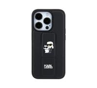 Funda Karl Lagerfeld Gripstand Saffiano Karl & Choupette Pins, Negra - iPhone 11