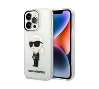 KARL LAGERFELD KLHCP14LHNIKTCT - Funda rígida Transparente para iPhone 14 Pro de 6.1 Pulgadas