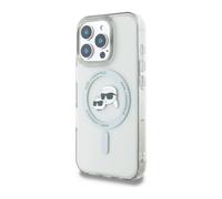 Funda Karl Lagerfeld IML K&CH Heads Marco de metal para iPhone 16 Pro Max - Blanco