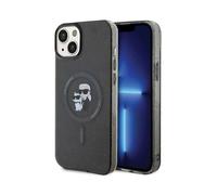 Funda Karl Lagerfeld Karl & Choupette Glitter MagSafe Negra - iPhone 15
