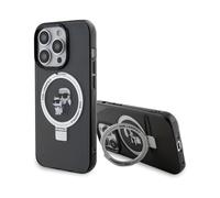 CG MOBILE Karl Lagerfeld Magfit - Funda con Soporte de Anillo para iPhone 15 Pro MAX (Negro)