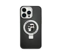 Funda Karl Lagerfeld Ring Stand Karl & Choupette MagSafe Backcover Case, Negro - iPhone 15