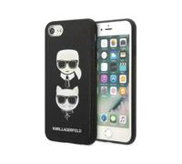 Funda Karl Lagerfeld Saffiano Karl & Choupette Heads, Negra - iPhone SE 2022 / SE 2020 / 8 / 7