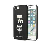 Funda Karl Lagerfeld Saffiano Karl & Choupette Heads, Negro - iPhone 8 Plus / 7 Plus