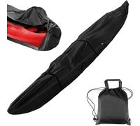 Funda Kayak 3m/4m/5m/5.5m Cubierta para Kayak con Cremallera 420D Tela Oxford Protección Solar Impermeable Anti-Polvo Funda para Kayaks y Canoa(Black,18ft)