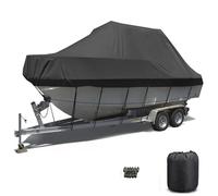 Funda Kayak 3m-5.5m Cubierta Kayak Cubierta Universal Canoa Fundas para Kayak Cubierta de Almacenamiento para Kayak Impermeable Reisistant Polvo y Rayos UV Funda para Kayak para Canoa(Black,4 m/13ft)