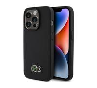 Funda Lacoste iPhone 15 Pro Max, Negra - Iconic Petit Piqué Woven Logo MagSafe