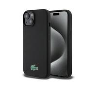 Funda Lacoste Liquid Silicone Croc Logo MagSafe Negro - iPhone 15 Plus