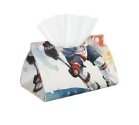 Funda larga para caja de pañuelos de hockey sobre hielo, de cuero, para caja de pañuelos para baño, salones, oficina, dormitorio