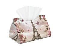Funda larga para caja de pañuelos de piel con diseño de la Torre Eiffel de París, para baño, salones, oficina, dormitorio