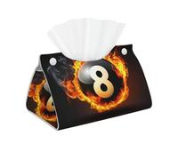 Funda larga para caja de pañuelos Super 8 bolas negras en llamas, billar, soporte de caja de pañuelos de cuero, fundas para caja de pañuelos para baño, salones, oficina, dormitorio