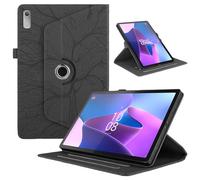 Funda Lenovo Qitian K11 Gen2 2024, Funda PU Cuero 360° Giratoria Soporte Tabletas Protectora Cover, Negro Árboles para Lenovo Tab P11 2nd Gen 11.5" TB-350FU/350XU