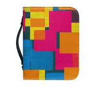 Funda Libro Amarillo Azul Funda Bíblica De Cuero Pu, Lavable Duradera Cremallera Y Muchos Bolsillos Interiores Funda Protectora Para Libros Mujeres Y Hombres 28.5x5.9cm