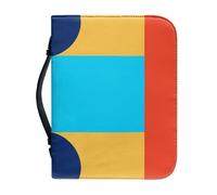 Funda Libro Amarillo, Azul, Naranja Funda Bíblica De Cuero Pu, Lavable Duradera Cremallera Y Muchos Bolsillos Interiores Funda Protectora Para Libros Mujeres Y Hombres 28.5x5.9cm