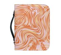 Funda Libro Amarillo Naranja Funda Bíblica De Cuero Pu, Lavable Duradera Cremallera Y Muchos Bolsillos Interiores Funda Protectora Para Libros Mujeres Y Hombres 28.5x5.9cm