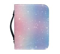 Funda Libro Amarillo Púrpura Funda Bíblica De Cuero Pu, Lavable Duradera Cremallera Y Muchos Bolsillos Interiores Funda Protectora Para Libros Mujeres Y Hombres 28.5x5.9cm