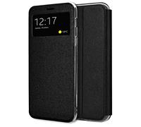 Funda Libro Soporte con Ventana para Xiaomi Redmi 13C color Negra