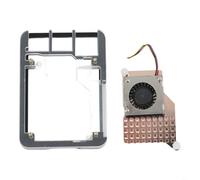 Funda ligera de acrílico de 5 capas para Raspberry Pi 5 con soporte de refrigeración activa, para un ajuste preciso para disipador de calor oficial y ventilador, fácil de usar (cobre negro)