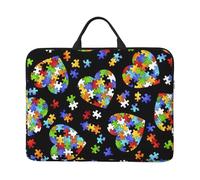 Funda ligera para portátil de 14 pulgadas, diseño de rompecabezas de concienciación sobre el autismo, diseño de corazón, protección para uso diario y negocios