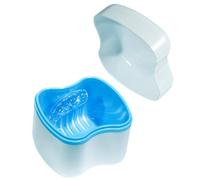 Funda limpiadora de retenedores, a prueba de fugas, taza de baño de prótesis de viaje, caja de limpieza de dentaduras postizas portátil para protector nocturno, pezón, protector de encías