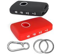 Funda Llave Coche Silicona para Mazda CX-5 CX-30 3 6 MX-5 CX-50 CX-9 CX-7 2019-2024 - 2 uds Carcasa Llave 4 Botones - Protector Antideslizante Click&Fit Negro+Rojo