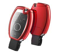 Funda Llave Mercedes Benz,Carcasa Llave Mercedes,Funda de protección para Llave de Coche Mercedes Benz W204 W211 2-3 Keyless Botones A B C E Class (Rojo)
