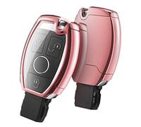 Funda Llave Mercedes Benz,Carcasa Llave Mercedes,Funda de protección para Llave de Coche Mercedes Benz W204 W211 2-3 Keyless Botones A B C E Class (Oro Rosa)