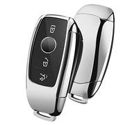Funda Llave Mercedes Benz,Carcasa Llave Mercedes,Funda de protección para Llave de Coche Smart Keyless de Mercedes Benz E Class 2017 S 2018(Plata)