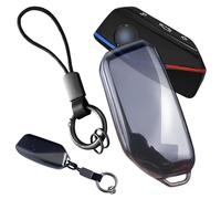 Funda Llave TPU, Funda Llaves Coche Carcasa Llave Con Llaveros para BMW 2/3/5/7 Serie, U06 X1 U11 X2 U10 X4 X5 X6 X7 XM IX ix1 i4 i5 i7 M3 M5 G05 G07 G70 G81, 4 Botones (Transparente Negra)