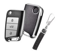 Funda Llaves Carcasa Llave,Carcasa de Llave de Coche para VW,TPU Cubierta Llave Coche,Cubierta Llaves Coche Flip Key Se adapta a los asientos VW Volkswagen Golf 7 Variant Polo Tiguan Leon Cupra Skoda.