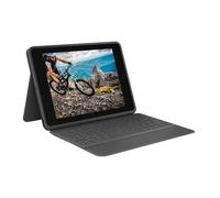 Logitech Rugged Folio - Funda con teclado protectora para iPad (7.ª, 8.ª y 9.ª generación) con Smart Connector y teclado a prueba de derrames, Disposición QWERTY Español - Negro