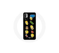 Funda - Los Simpson - Xiaomi Redmi Note 10 5G - Flexible - Pegatinas - Negro