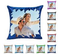 Funda Mágica de Lentejuelas Personalizada,¡CREA Tu Almohada DIY con Fotos! Imágenes de Mascotas, Amor o Familia - Regalo Original,Fundas de Almohada Unicas 40x40 cm Que Cambian al Pasar la Mano