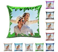Funda Mágica de Lentejuelas Personalizada,¡CREA Tu Almohada DIY con Fotos! Imágenes de Mascotas, Amor o Familia - Regalo Original,Fundas de Almohada Unicas 40x40 cm Que Cambian al Pasar la Mano