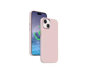 Funda magnética Crong Color Cover LUX para iPhone 15 Plus MagSafe (rosa)