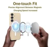 Funda magnética de Carga inalámbrica para Samsung Galaxy S24 Ultra, S25 FE, S23 FE, S22, S21 Plus, A15, A35, Funda de Silicona líquida, Color Morado Oscuro, para S23