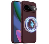Funda Magnética de Silicona para Google Pixel 11, Funda Antigolpes con Anillo Magnético Integrado, Carcasa Protectora Soft Touch, Compatible con Carga Inalámbrica (Ciruela)