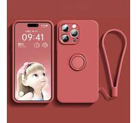 Funda magnética de Silicona Suave para iPhone 13, 14, 12, 11, 15 Pro MAX, XS, XR, 8, 7, 15 Plus, SE 2022, con Soporte para Anillo (para iPhone X/XS MAX/Camellia)