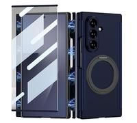 Funda magnética for Samsung Galaxy Z Trifold, Protector de Pantalla Dividida, Funda Mate for teléfono, Soporte de Anillo, bisagra, Cubierta Envolvente Completa(Blue)