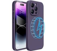 Funda magnética Miracase compatible con iPhone 14 Pro Max, silicona líquida a prueba de golpes con protector de pantalla, protección de cámara