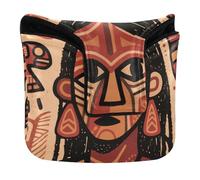 Funda magnética para cabeza de putter de golf estilo étnico egipcio, color marrón, para hombres y mujeres, piel sintética