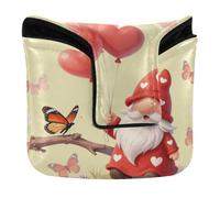 Funda magnética para cabeza de putter, para hombres y mujeres, impermeable, de piel sintética, mini amor, lindos corazones, gnomos, San Valentín