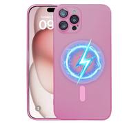 Funda magnética para iPhone 12 Pro Max, a prueba de golpes y lentes integradas, [compatible con Mag-Saf] PC Back Cover & Slim TPU Case, Matte Camera Protection Magnetic Mobile Phone Case (Rosa, iP 12