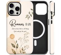 Funda magnética para iPhone 14 Pro Max, bonita funda cristiana para teléfono, Romans 8 28 Faith inspiradora, a prueba de golpes, delgada TPU y policarbonato duro, funda protectora compatible con