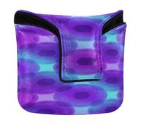 Funda magnética para mazo de golf, para hombres y mujeres, impermeable, piel sintética, arte cósmico, fútbol, morado, verde azulado, nebulosa espacial